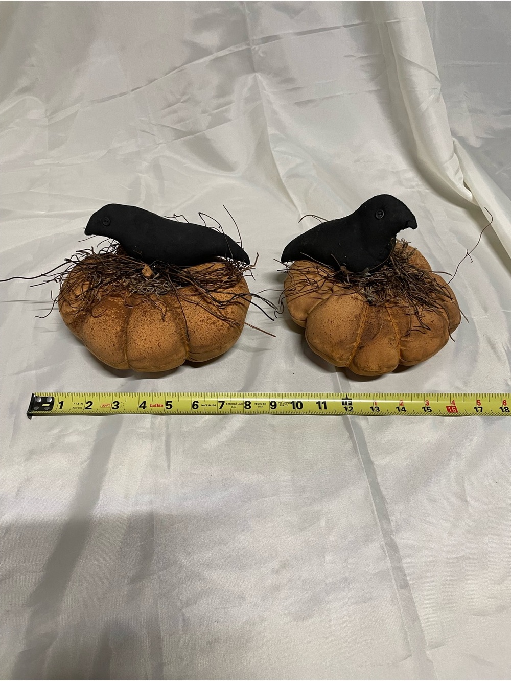 Pair of Black Crow Pumpkin Décor